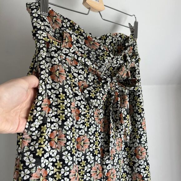 Max Studio‎ Crepe Wide Leg Paper Bag Pull On Pants Gingko Leaf Size Medium - Picture 3 of 8